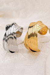 Cross Wire Cuff Bracelet - Gold